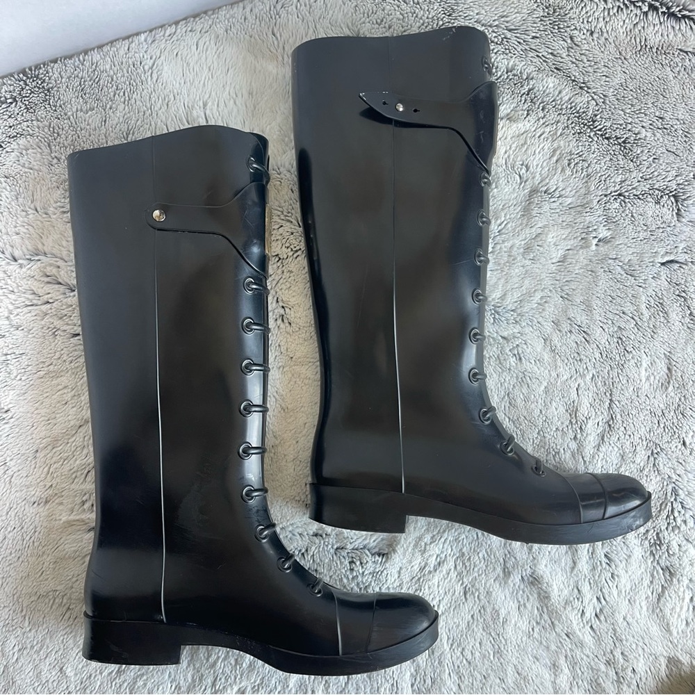 Fendi #TK2672 Rubber Rain Boots Women Size 38 - Picture 7 of 12